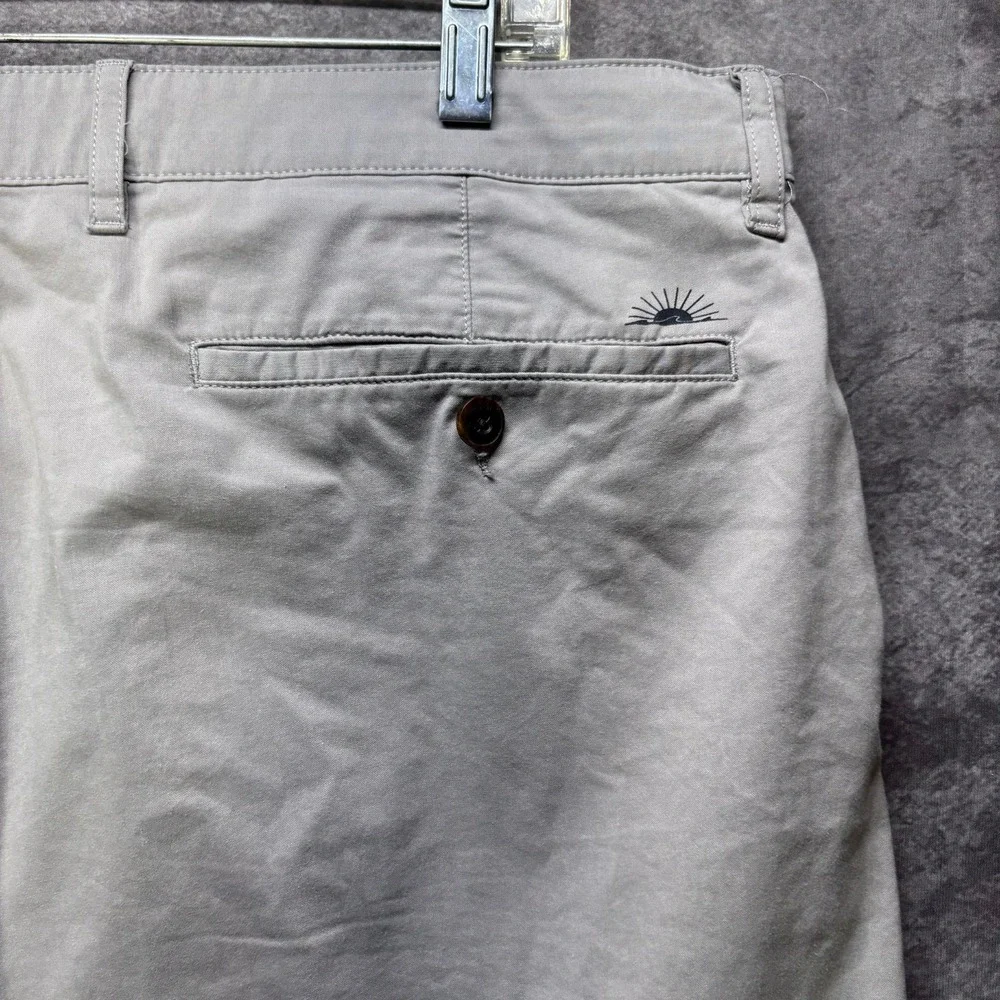 Faherty Mens Chino Shorts Size 38 Light Gray Organic Cotton Coolmax Stretch 9in